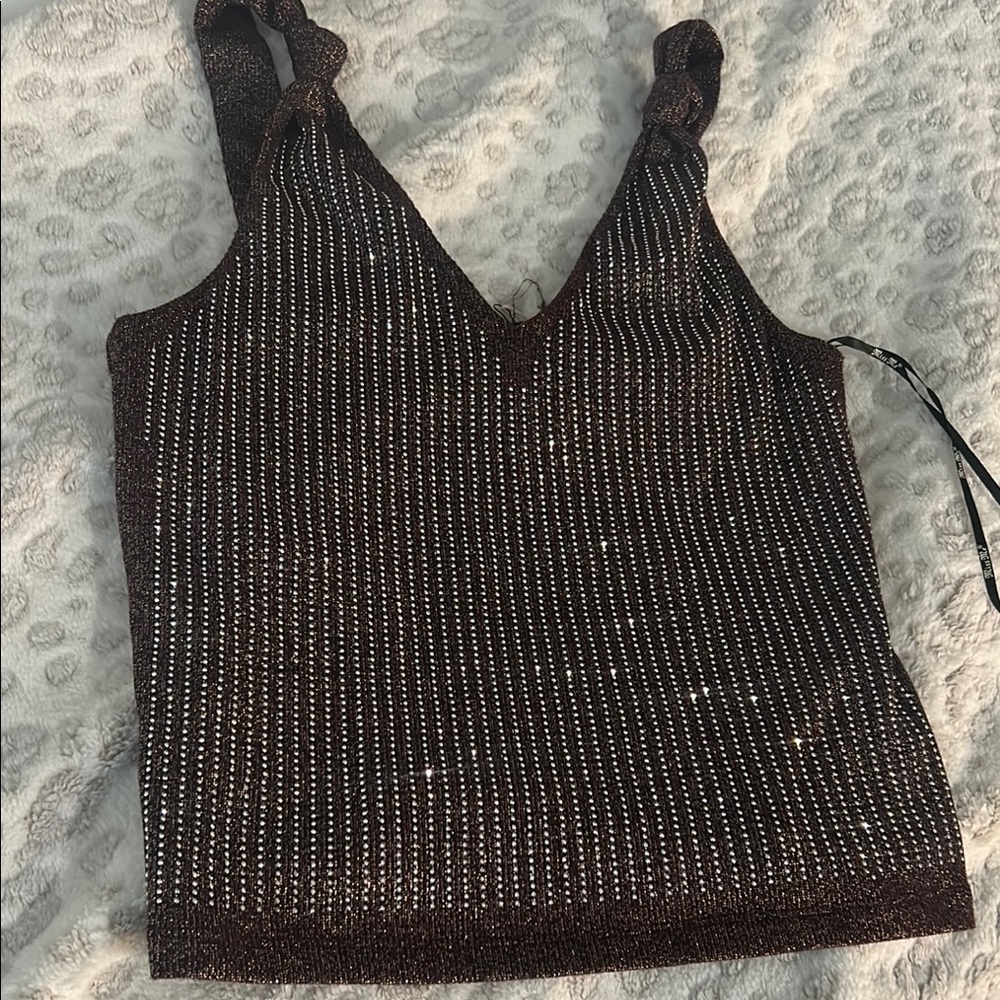 Miss me rhinestone tank top
